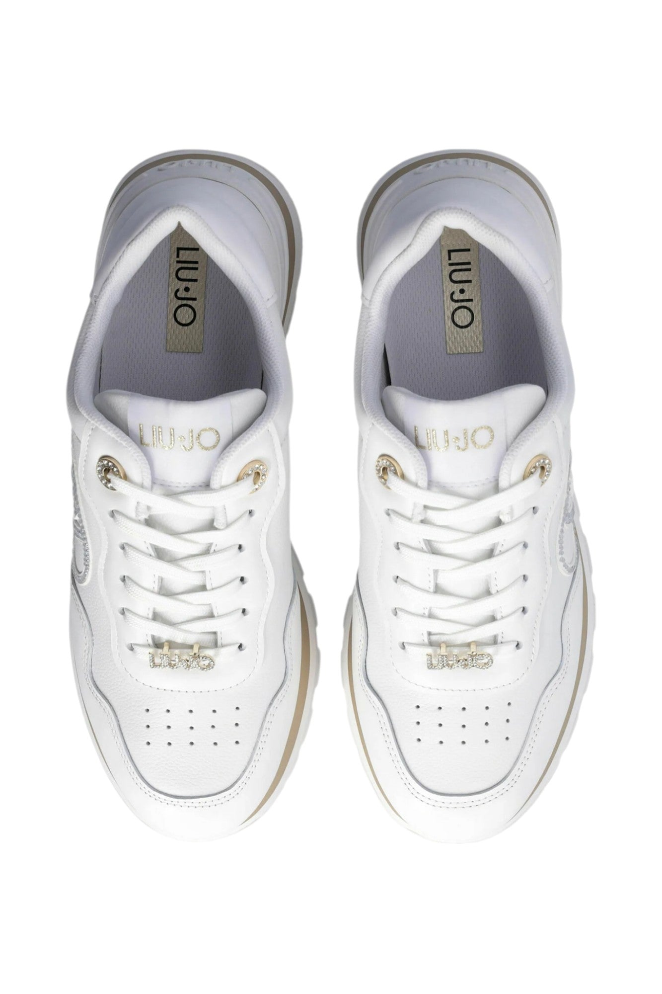 Sneakers in pelle con logo gioiello Donna Liu Jo BF4057PX331