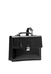 Cartella di pelle uomo porta pc con tracolla Nero