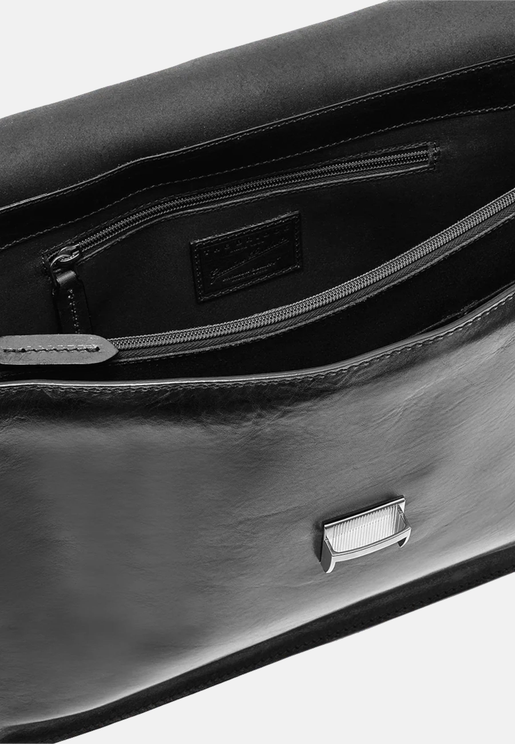 Cartella di pelle uomo porta pc con tracolla Nero
