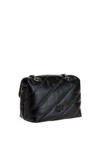 Pinko Love Mini Puff Borsa Donna in Nappa Trapuntata Nero/argento