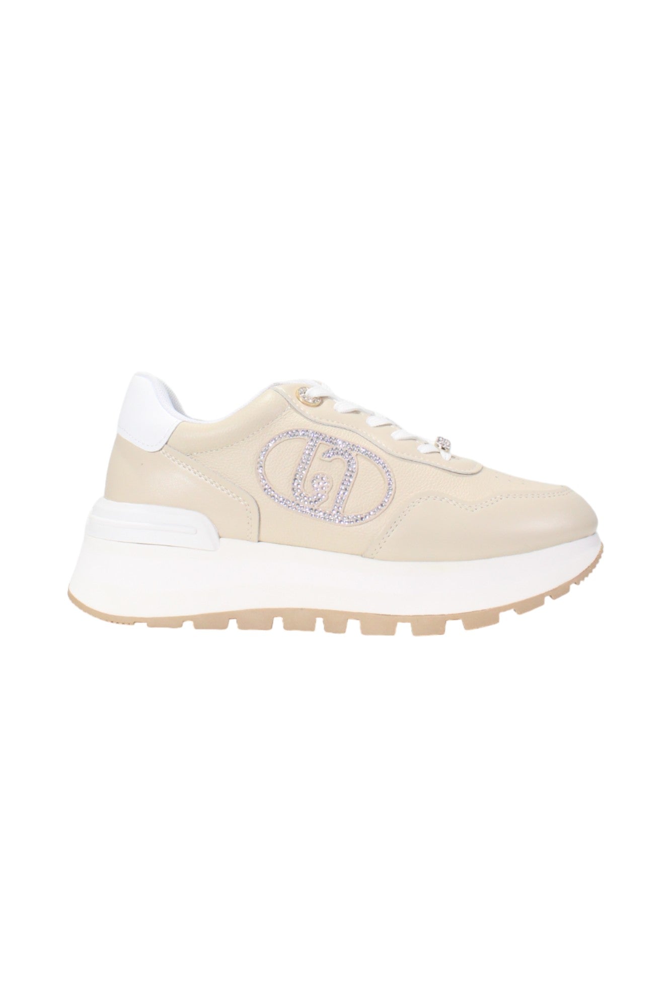 Sneakers in pelle con logo gioiello Donna  Liu Jo BF4057PX331