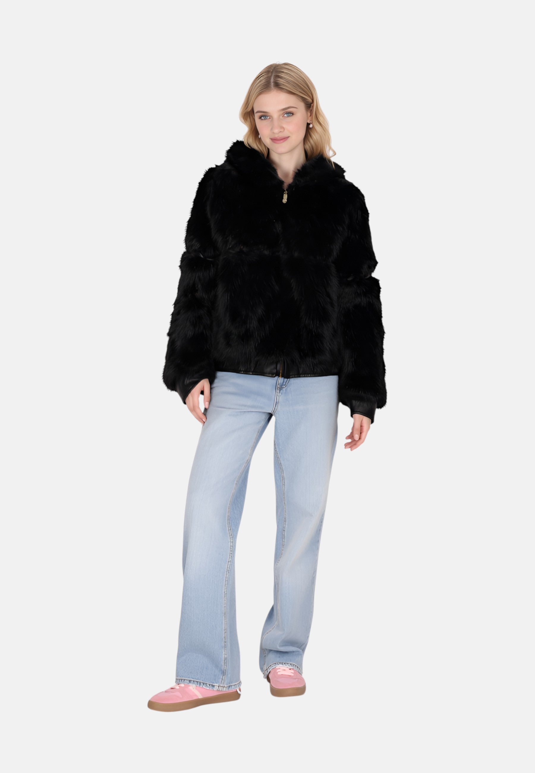 Giacca con Pelliccia Donna V°73 Nero