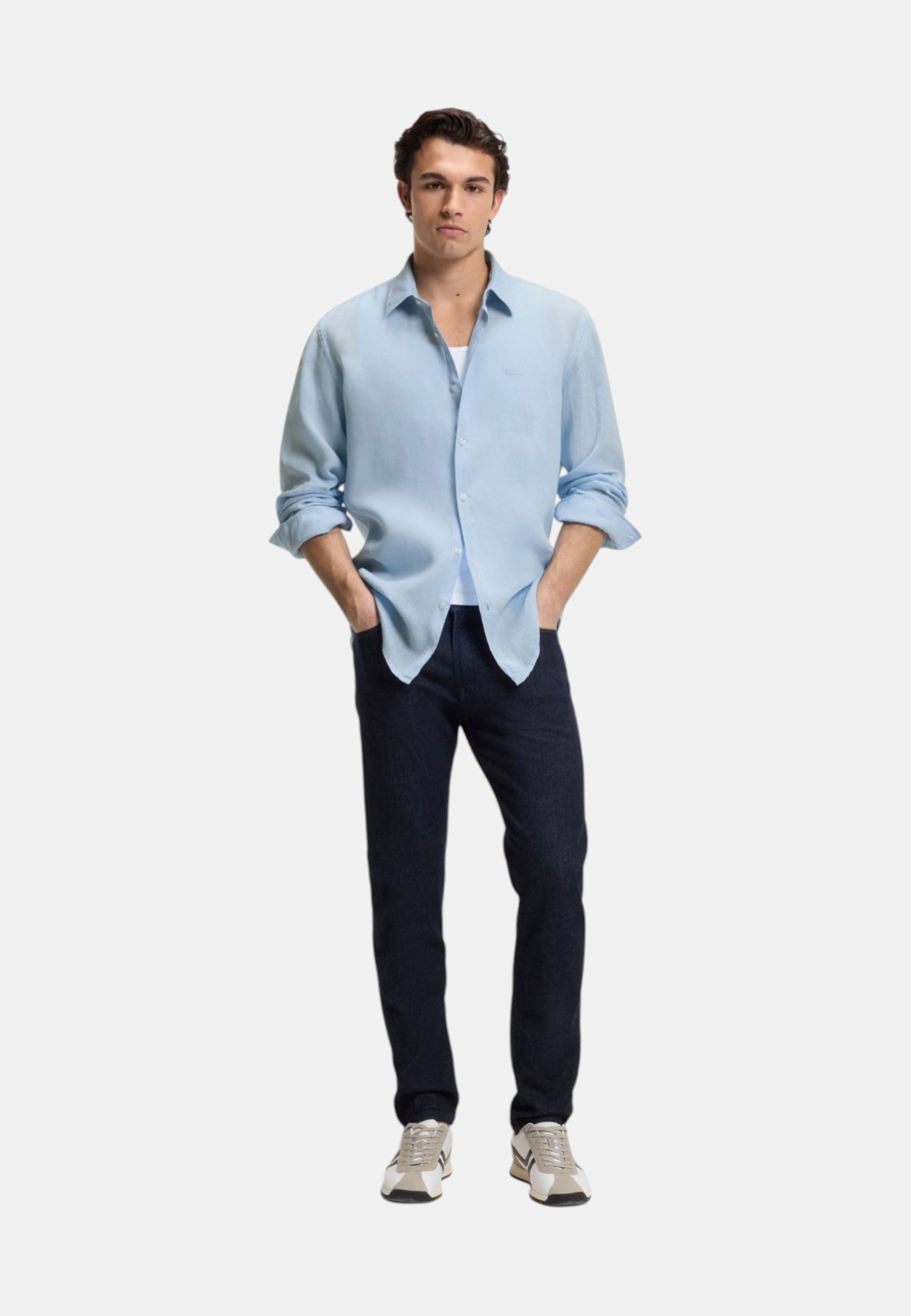Camicia Uomo Boss Open Blue