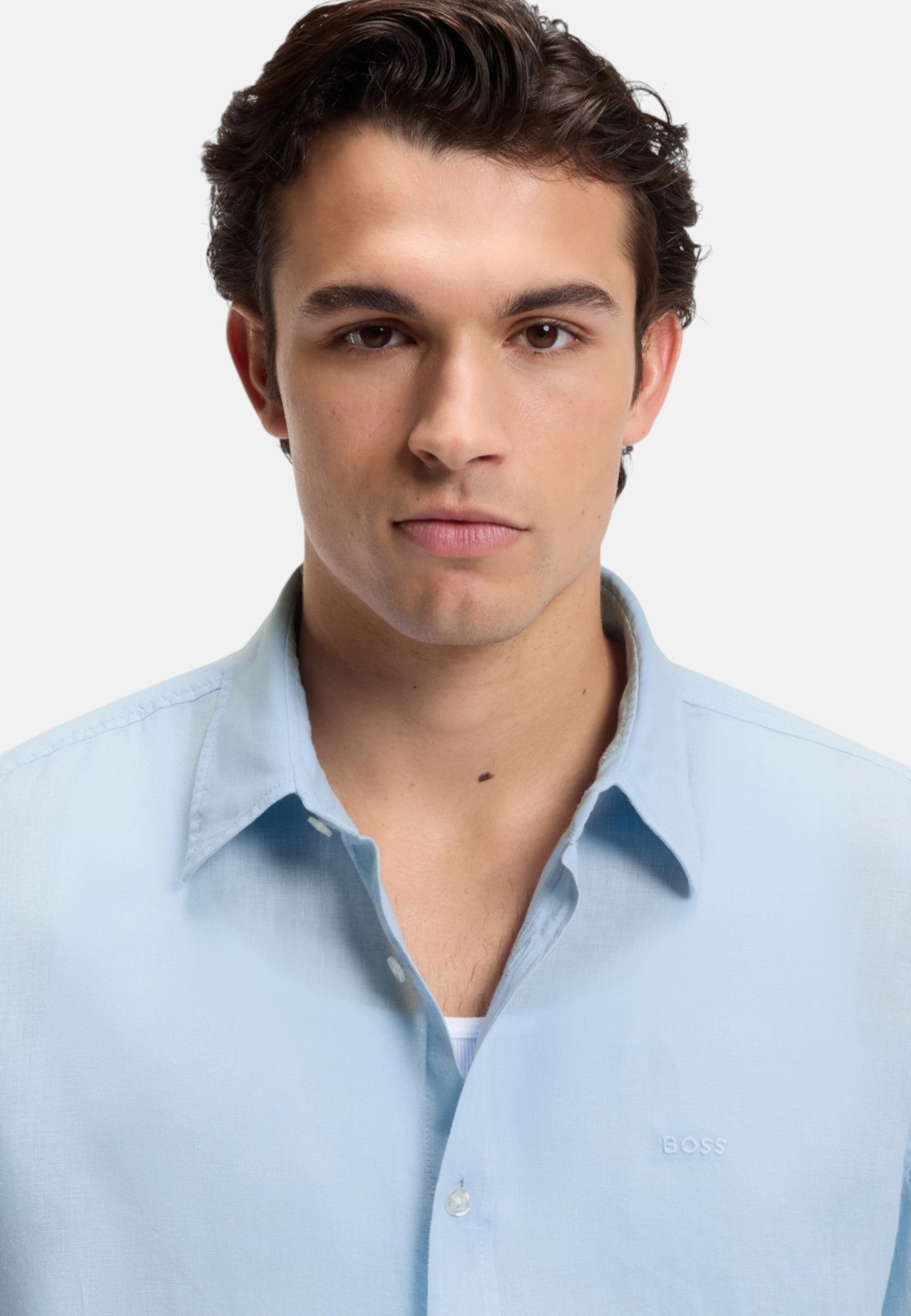 Camicia Uomo Boss Open Blue