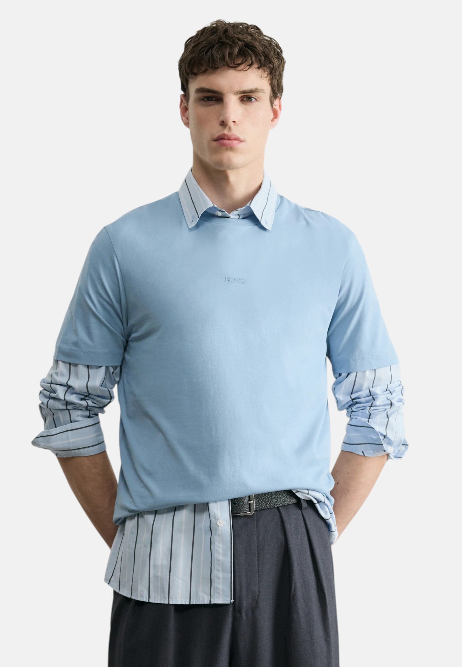 T-Shirt Uomo Boss Light/pastel Blue