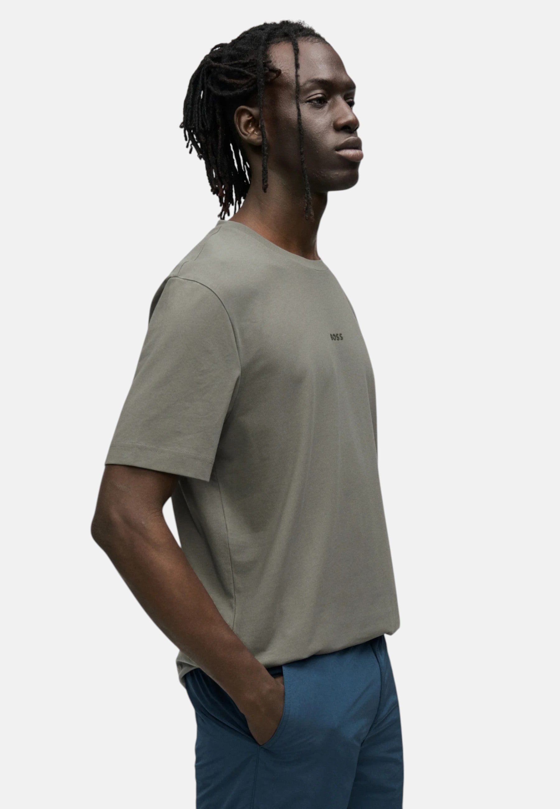 T-Shirt Uomo Boss Open Grey