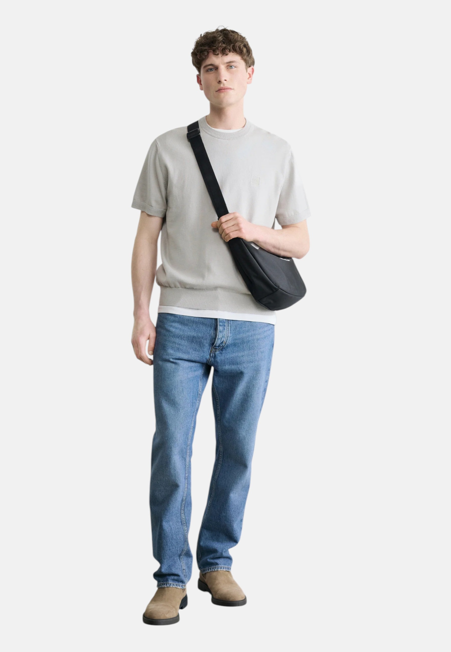 T-Shirt Uomo Boss Open Grey