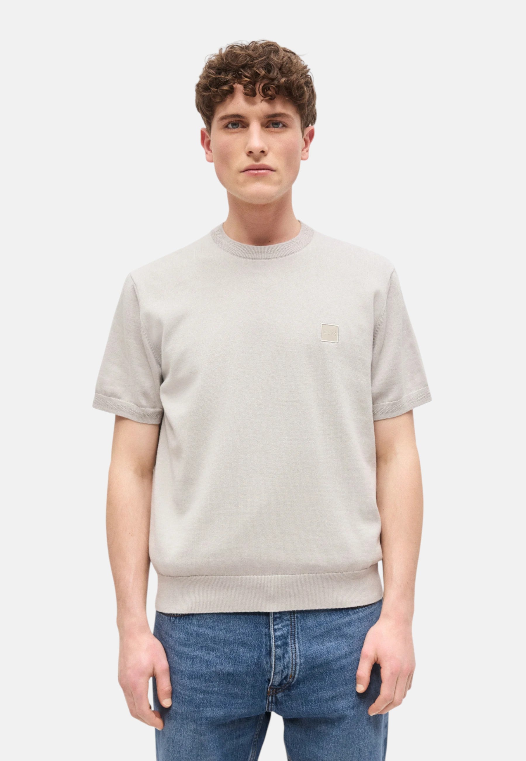T-Shirt Uomo Boss Open Grey