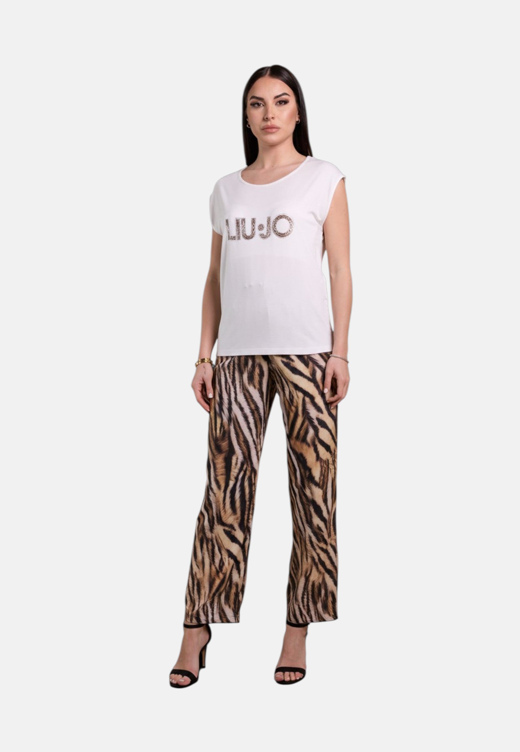 T-Shirt Donna Liu Jo Bianco/animalier