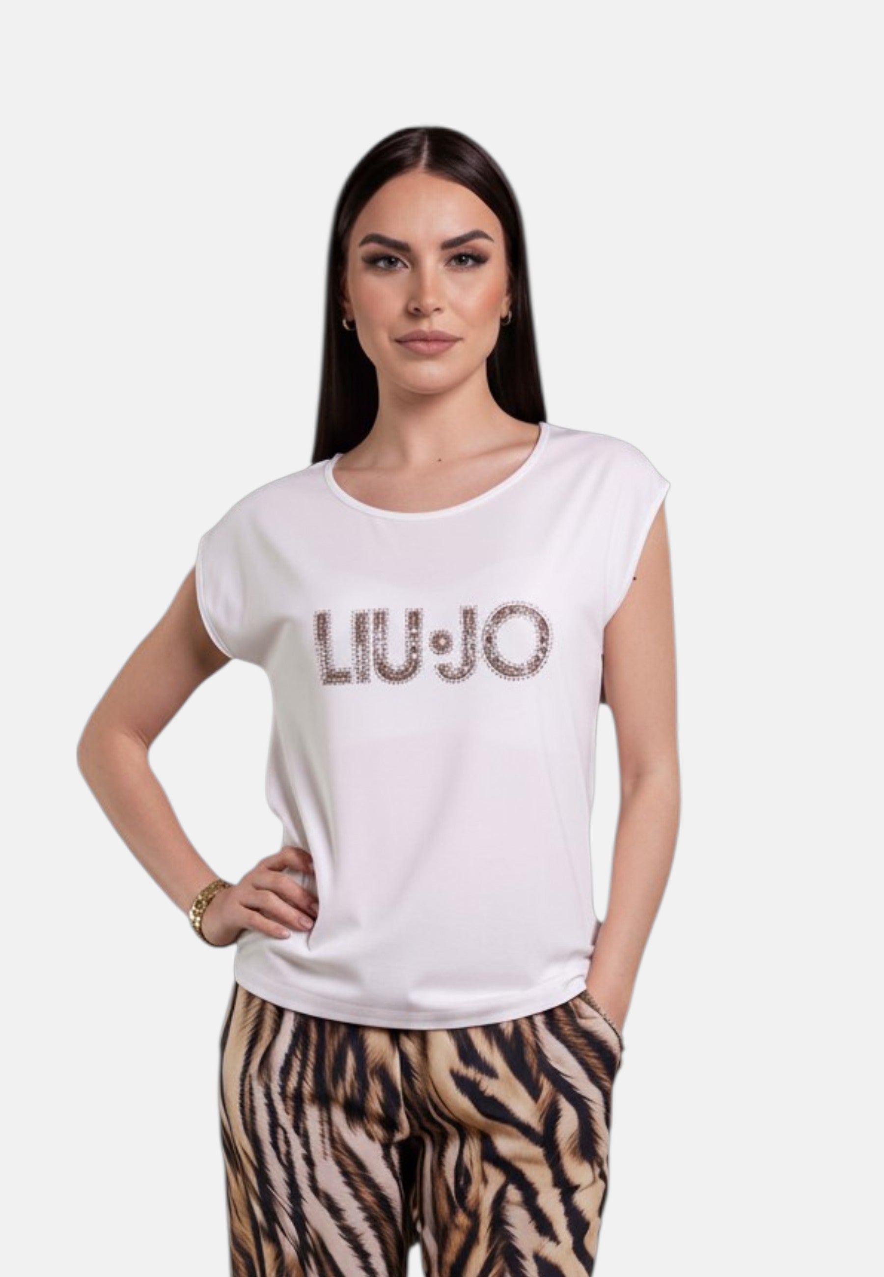 T-Shirt Donna Liu Jo Bianco/animalier