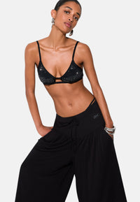 Pantaloni ampi in jersey LIU.JO Nero