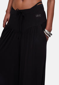 Pantaloni ampi in jersey LIU.JO Nero