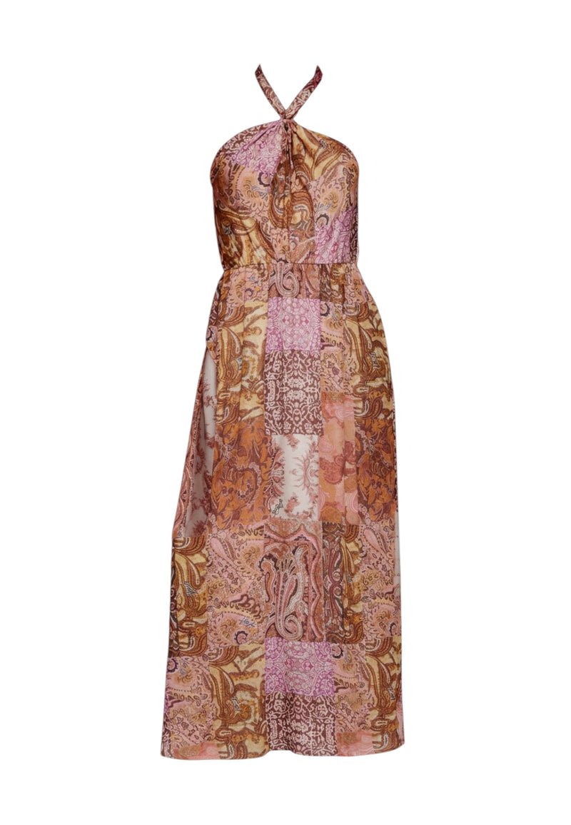 Abito lungo in raso stampato Donna Liu Jo Sunset