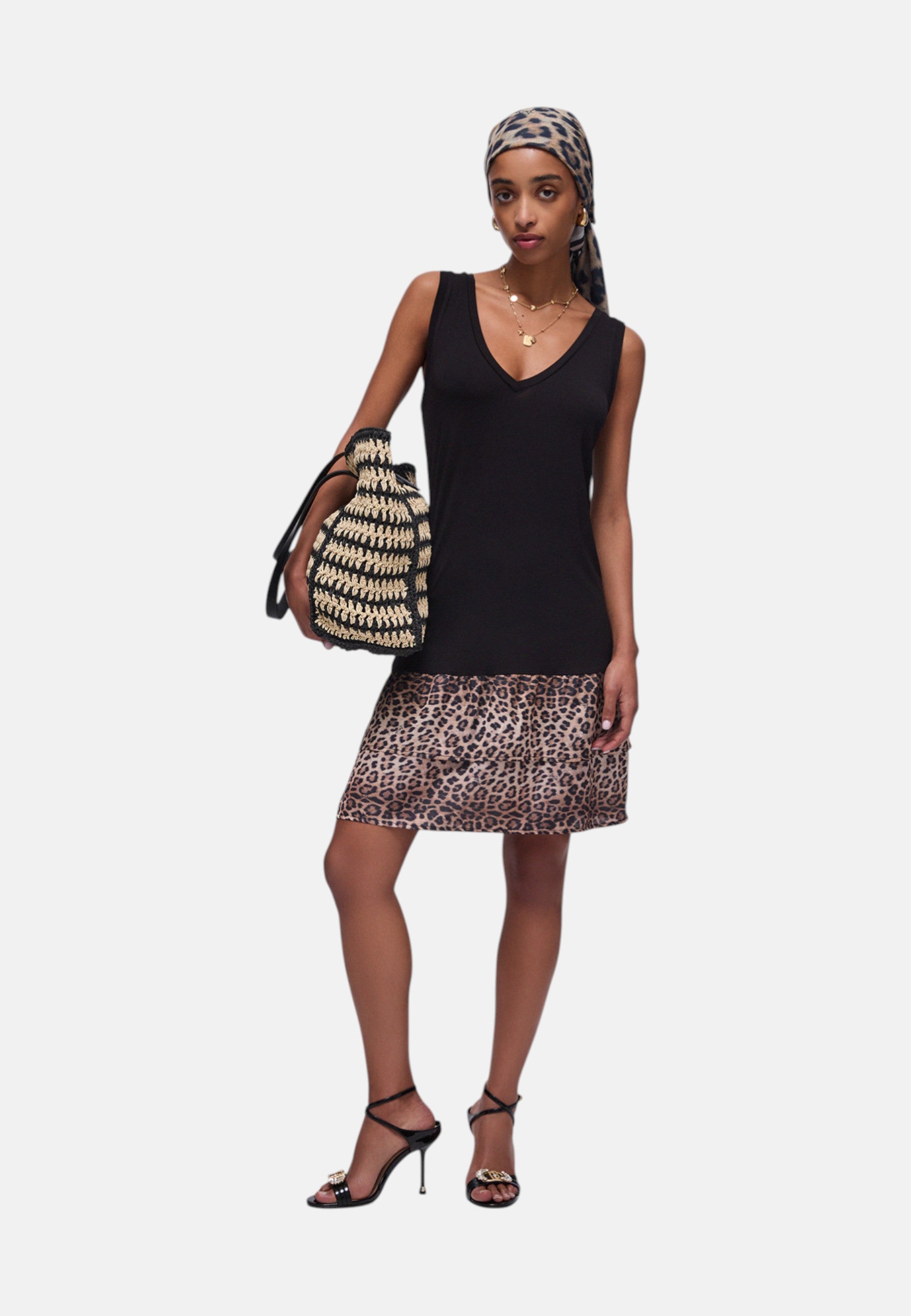 Abito Donna Liu Jo Nero/animalier