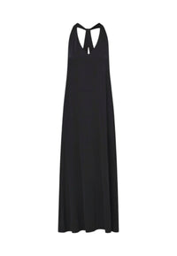 Abito Donna lungo in jersey lucido Nero