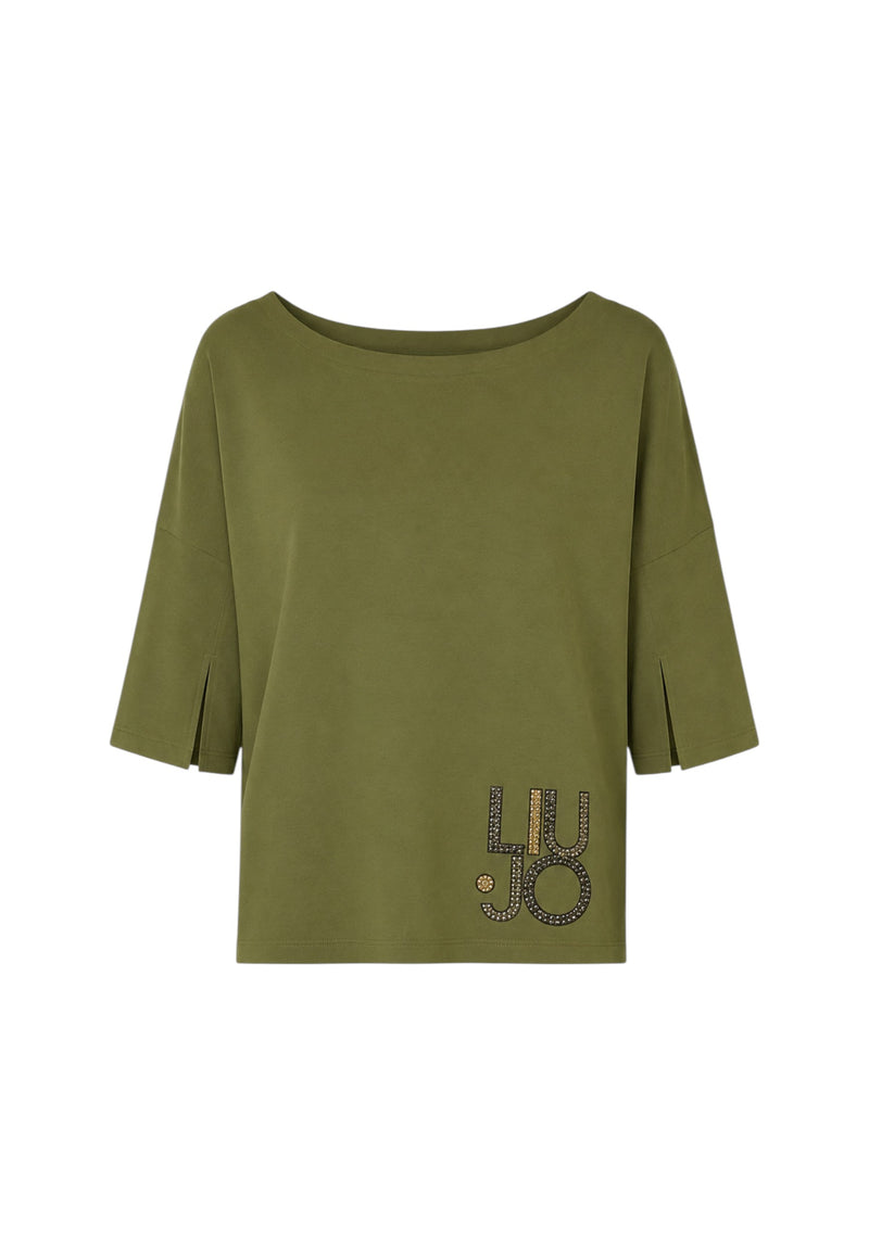 T-Shirt Liu Jo Donna Manica a 3/4 Regular Fit Sea Turtle