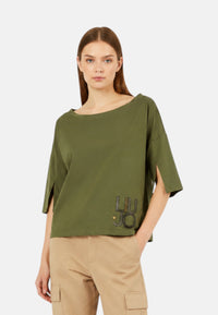 T-Shirt Liu Jo Donna Manica a 3/4 Regular Fit Sea Turtle