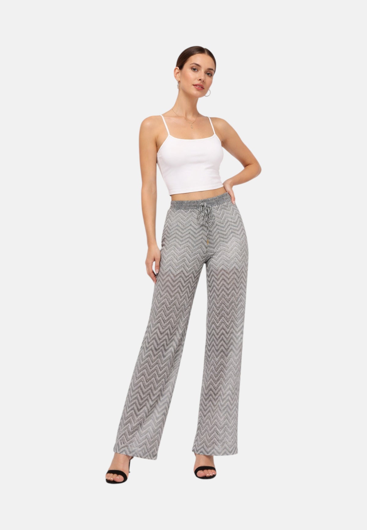 Pantaloni in Maglia Donna Liu Jo Nero/silver