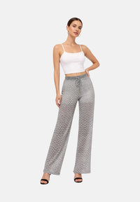Pantaloni in Maglia Donna Liu Jo Nero/silver