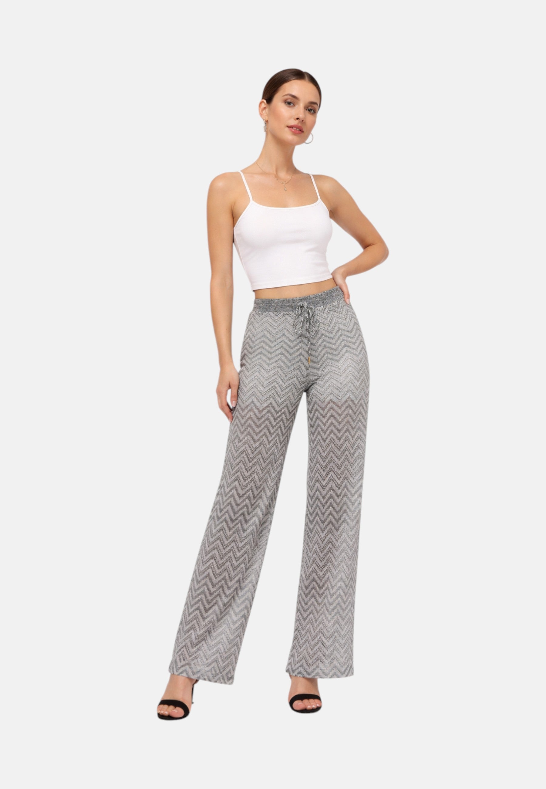Pantaloni in Maglia Donna Liu Jo Nero/silver