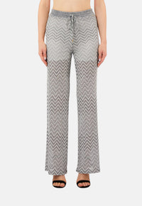 Pantaloni in Maglia Donna Liu Jo Nero/silver