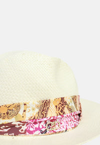 Cappello Donna panama con nastro foulard Liu Jo Naturale