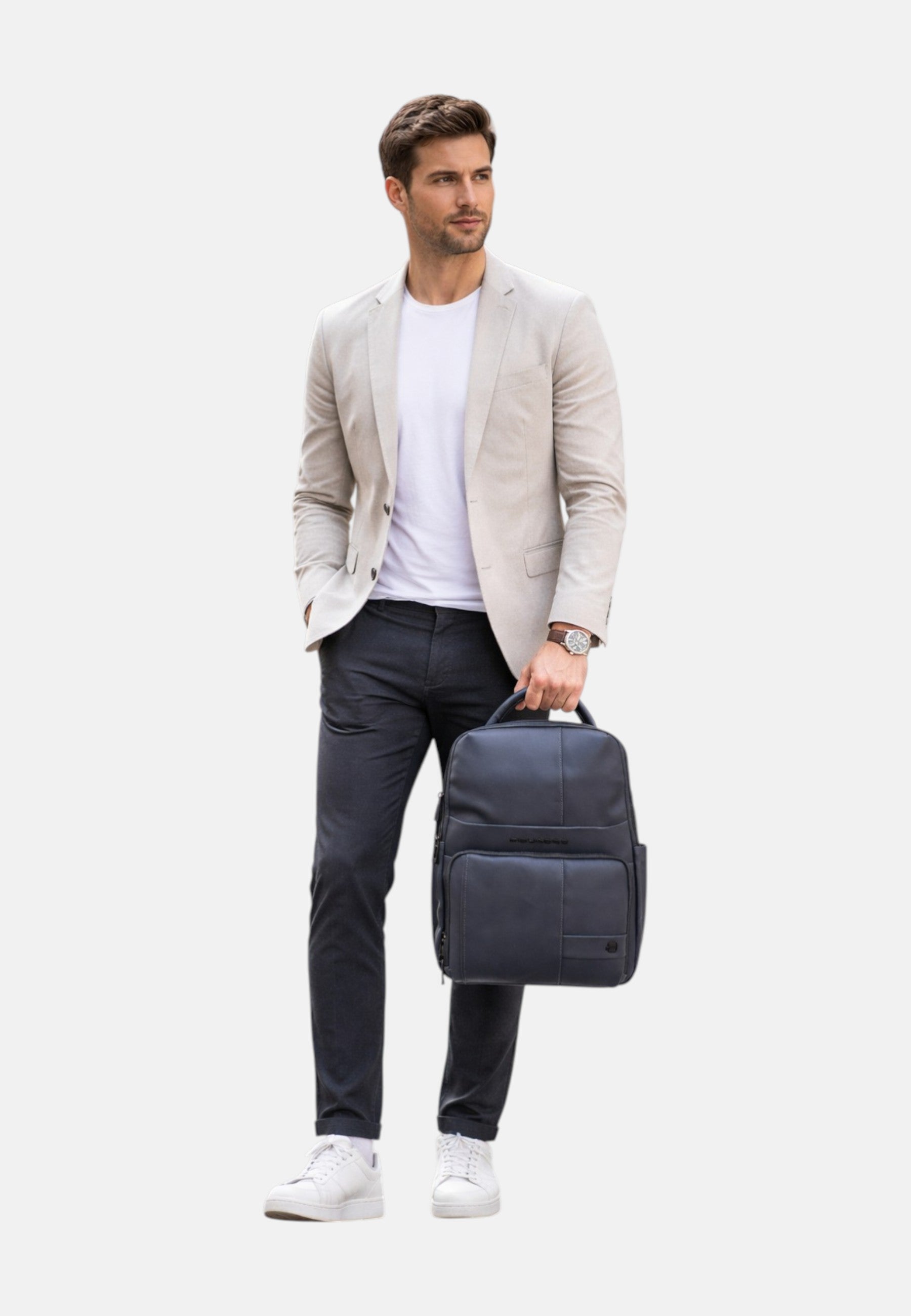 Zaino Uomo da viaggio resistente all'acqua porta pc 14. Blu