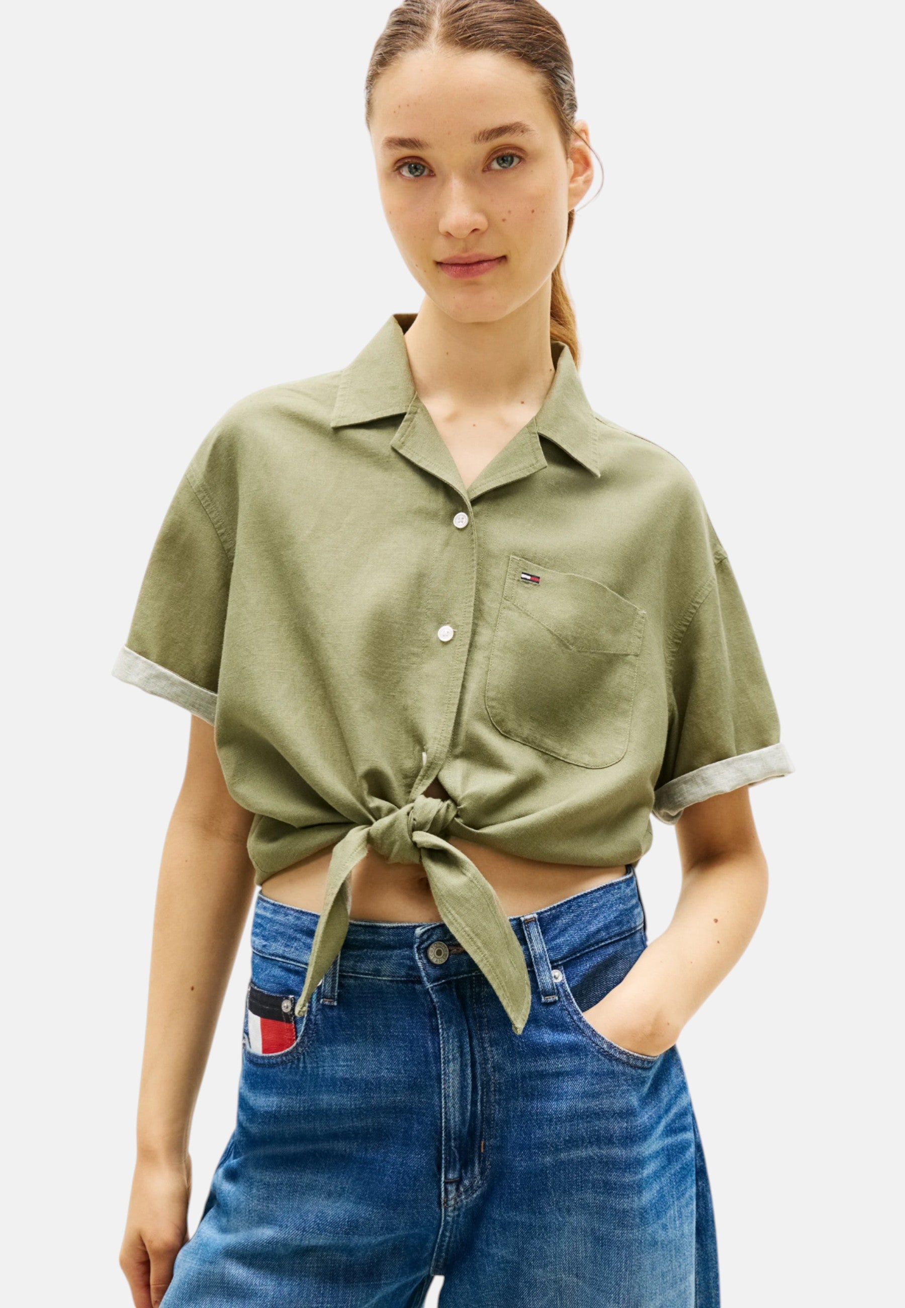 Camicia Donna Tommy Hilfiger Verde