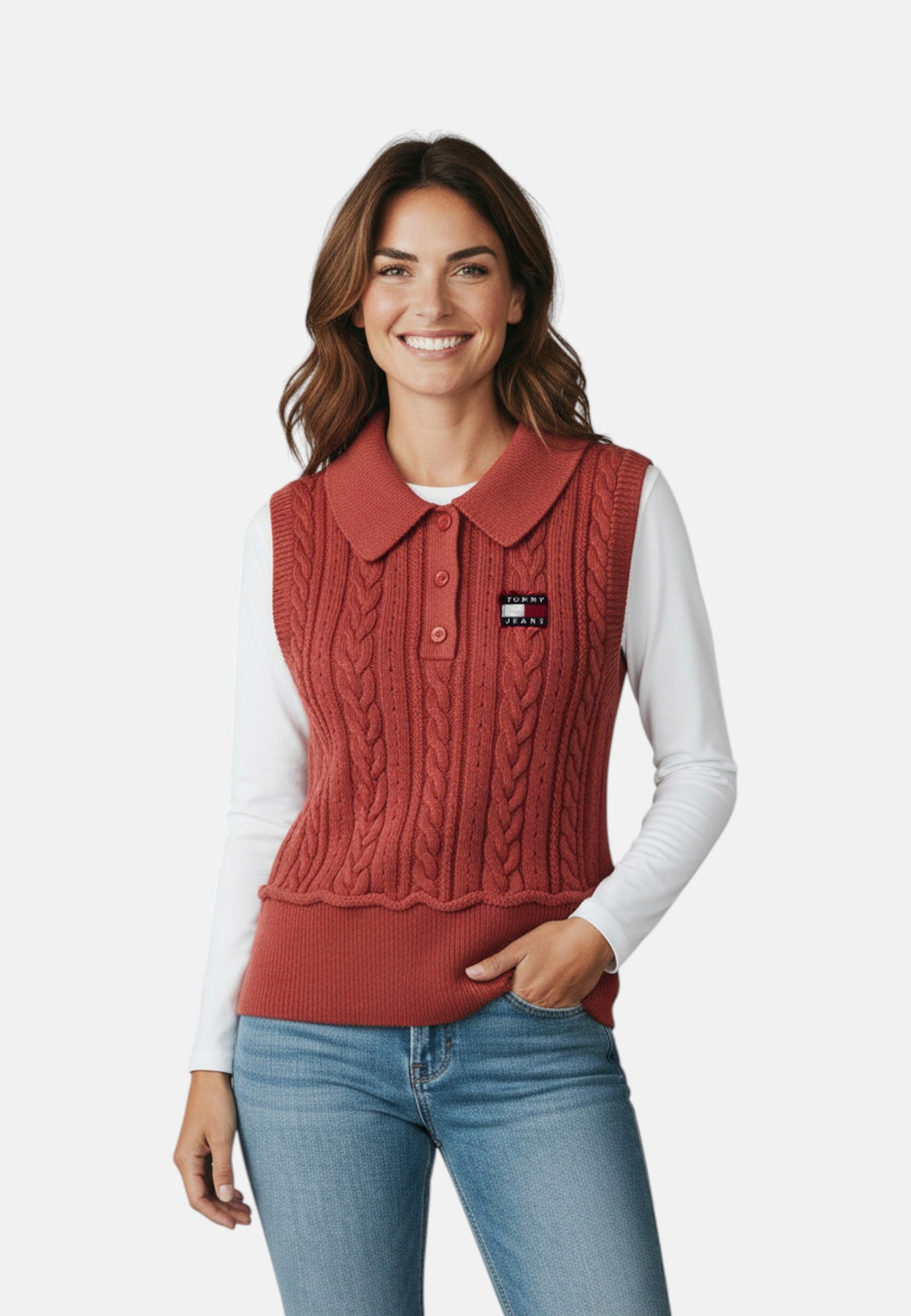 Gilet Donna Tommy Hilfiger Rosso