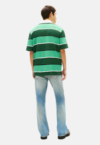 Polo Uomo relaxed fit a righe Verde