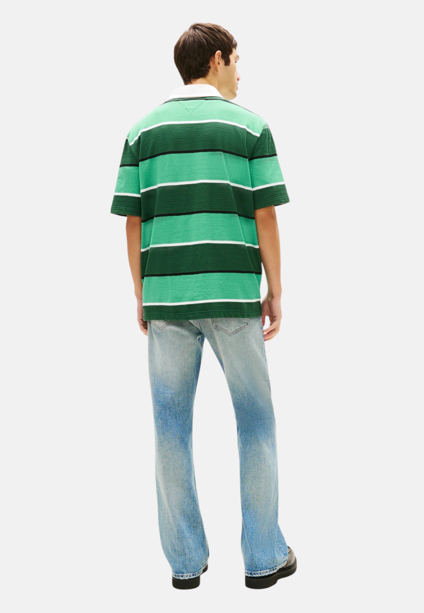 Polo Uomo relaxed fit a righe Verde