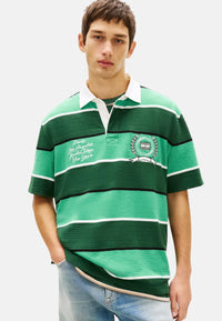 Polo Uomo relaxed fit a righe Verde