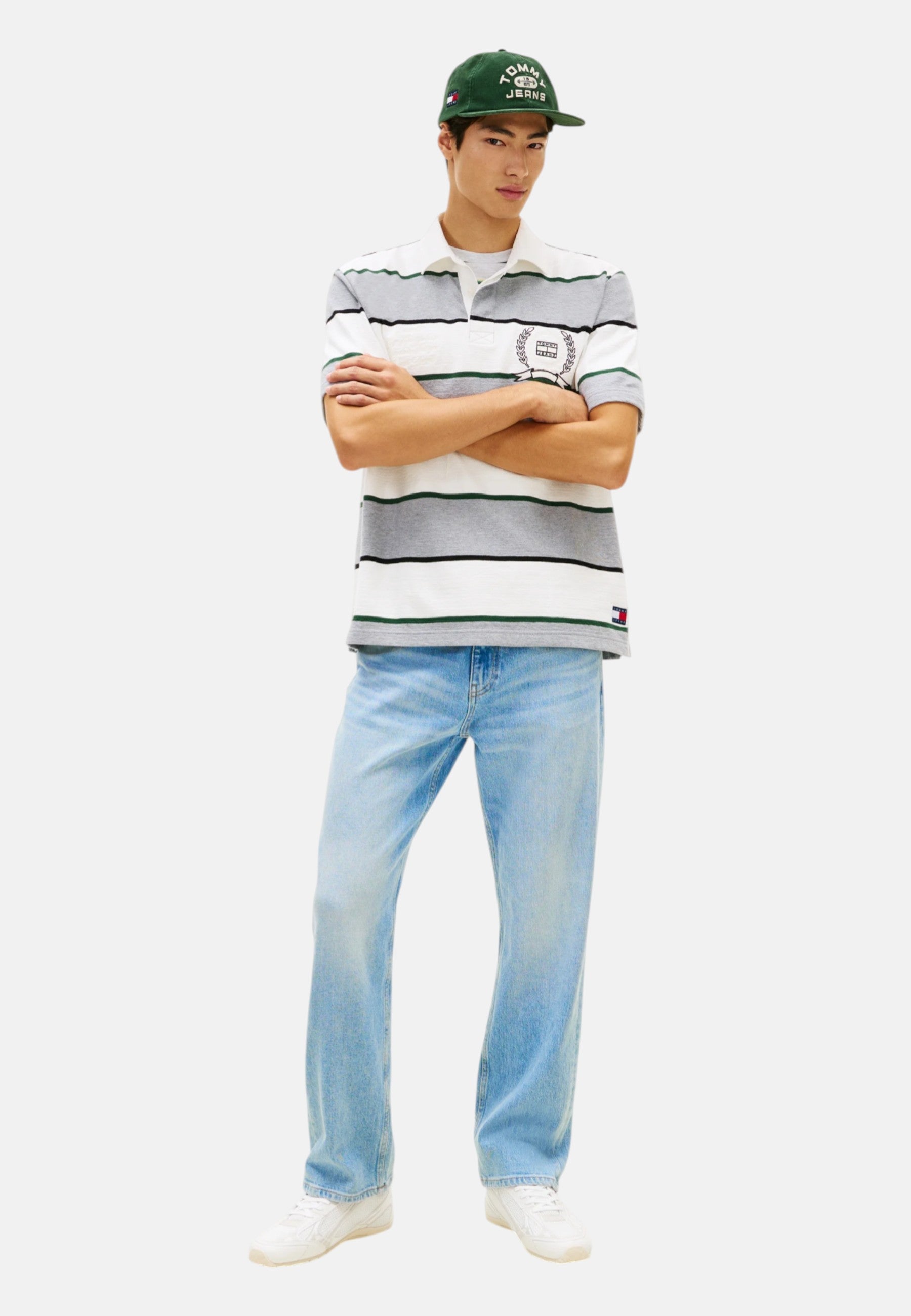 Polo Uomo relaxed fit a righe Grigio