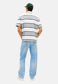 Polo Uomo relaxed fit a righe Grigio