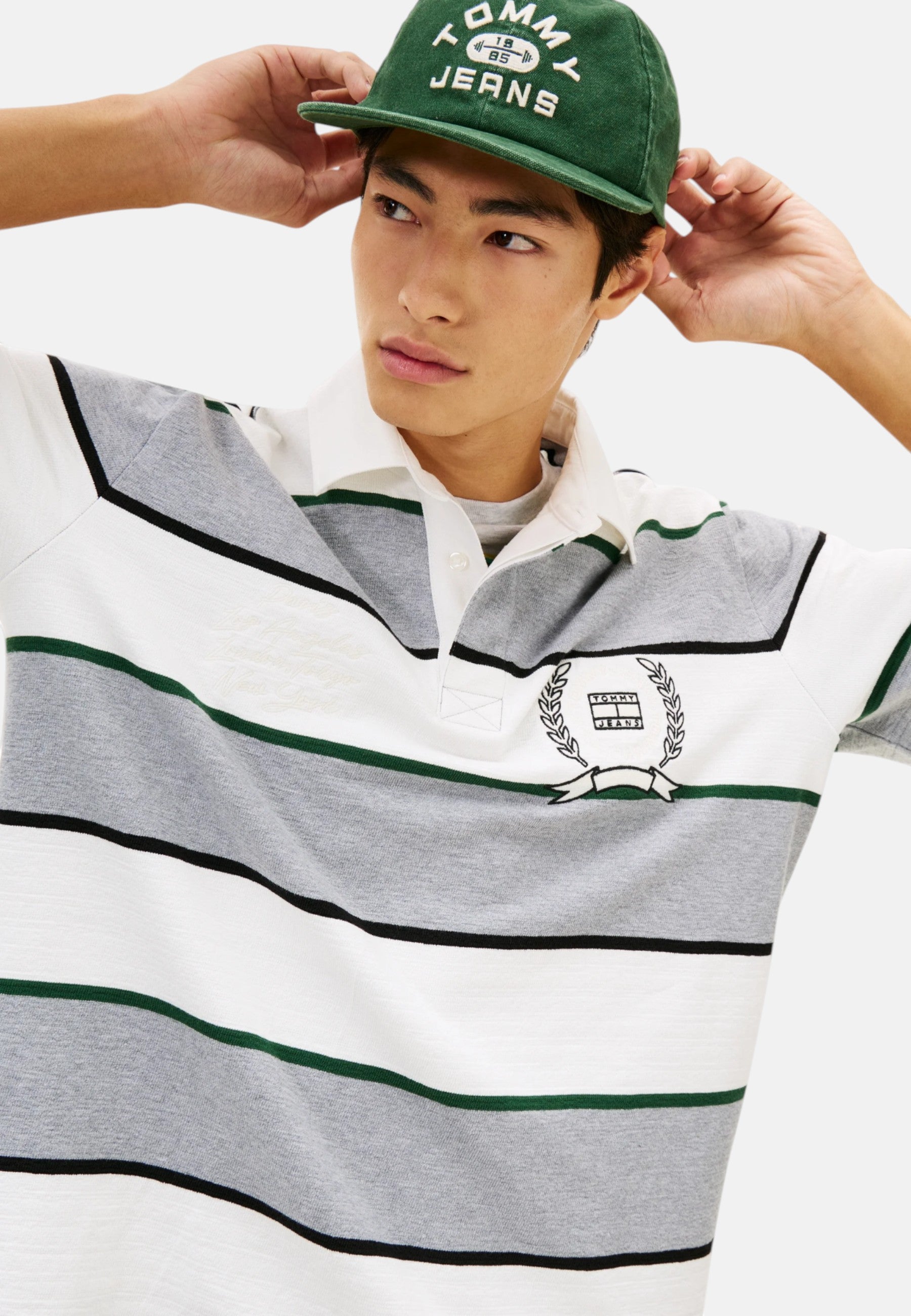 Polo Uomo relaxed fit a righe Grigio