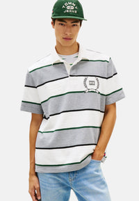 Polo Uomo relaxed fit a righe Grigio