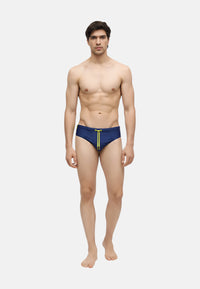 Slip Mare Uomo Sundek Leonardo con stampa Logo Navy 02