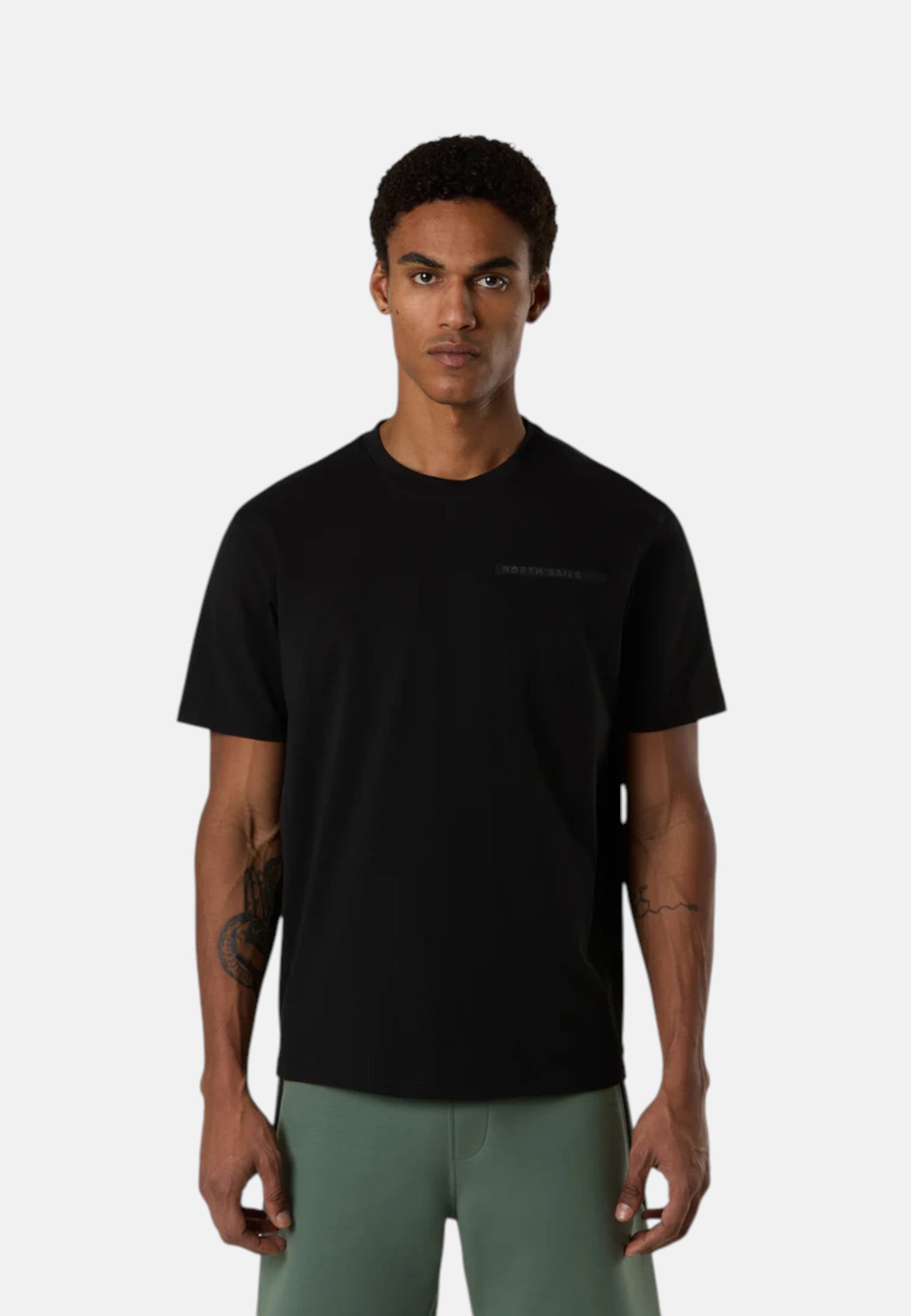 T-shirt Uomo con lettering North Sails in rilievo Black