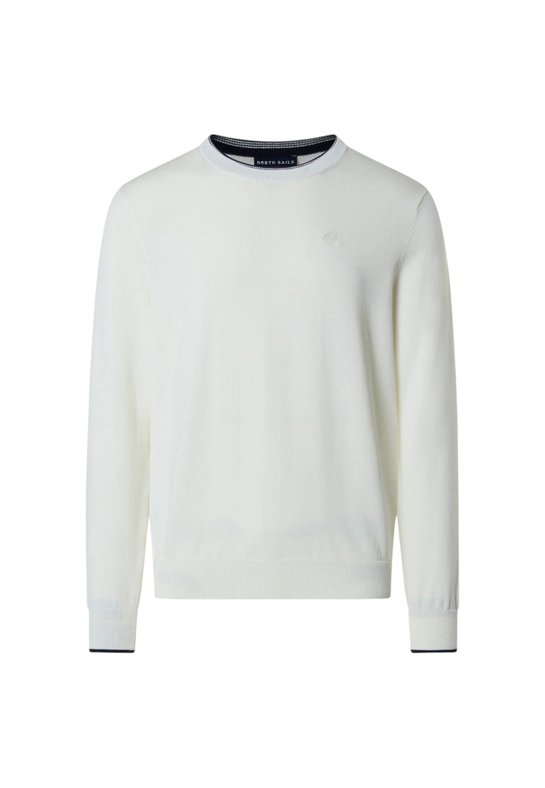 Maglione girocollo con logo tono su tono Uomo North Sails Marshmallow