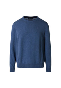Maglione girocollo con logo tono su tono Uomo North Sails Denim Blue Melange