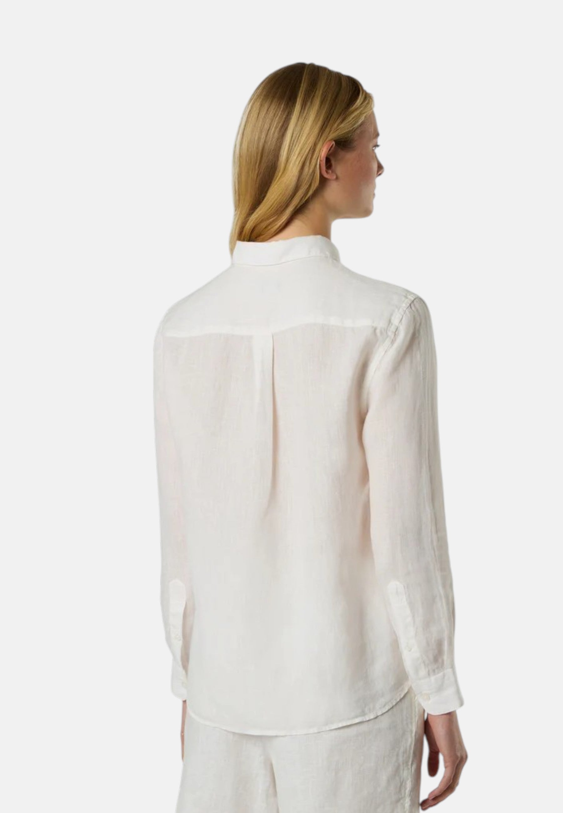 Camicia in lino con logo ricamato Marshmallow