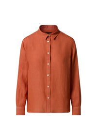 Camicia in lino con logo ricamato Mecca Orange
