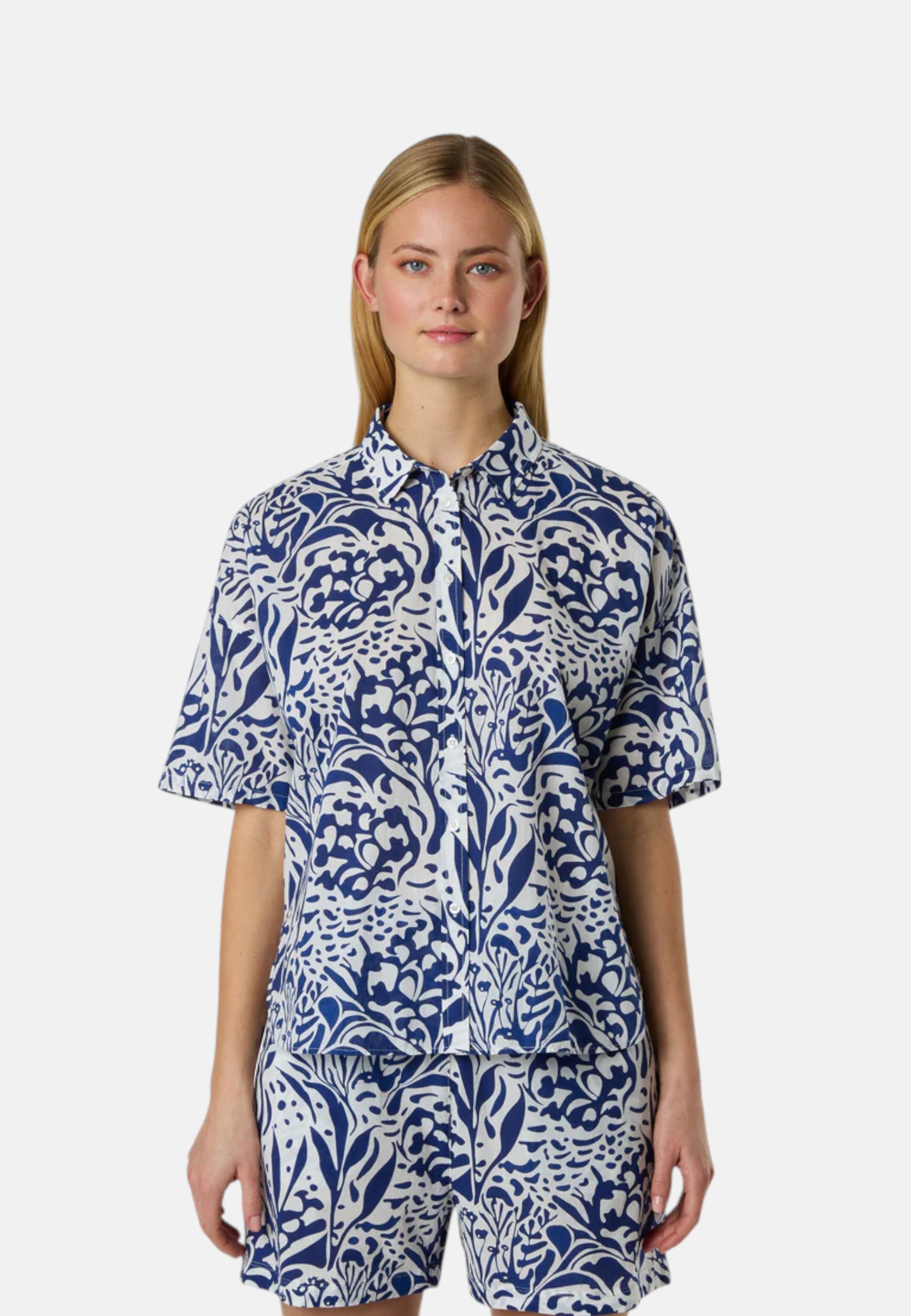 Camicia Donna in mussola con stampa corallo North Sails Combo 1