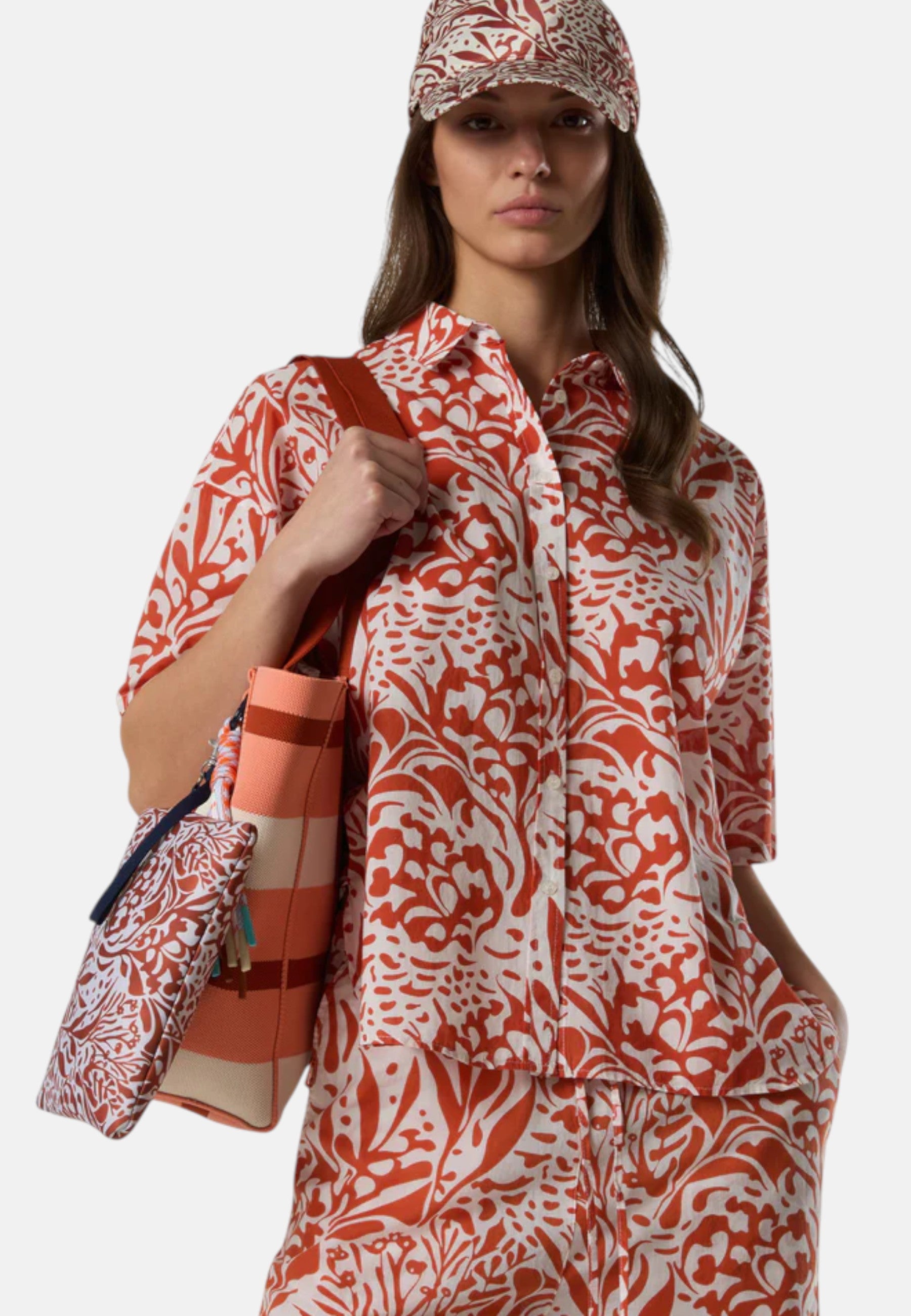 Camicia Donna in mussola con stampa corallo North Sails Combo 2