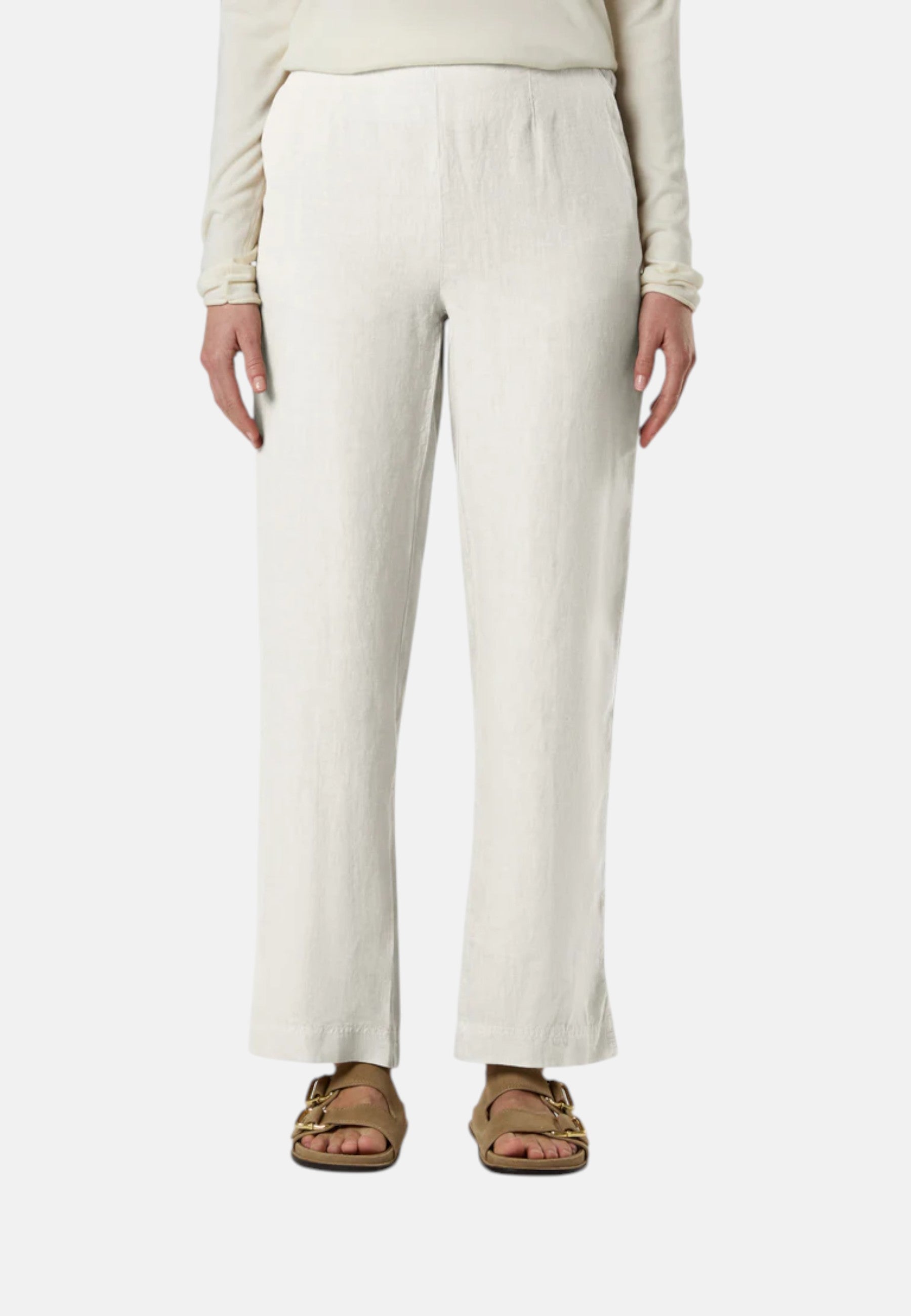 Pantaloni Donna in lino con vita paperbag North Sails Marshmallow