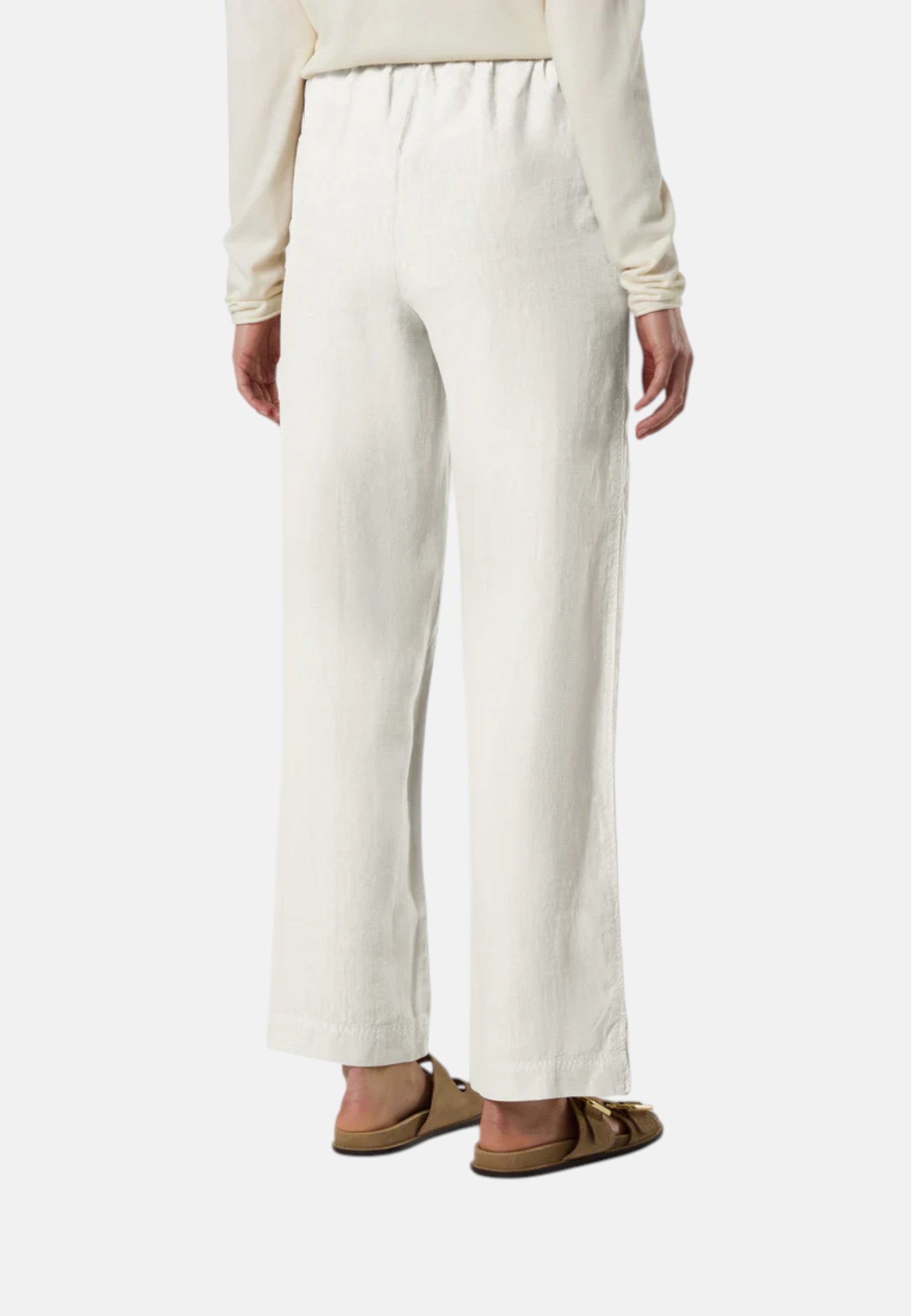 Pantaloni Donna in lino con vita paperbag North Sails Marshmallow