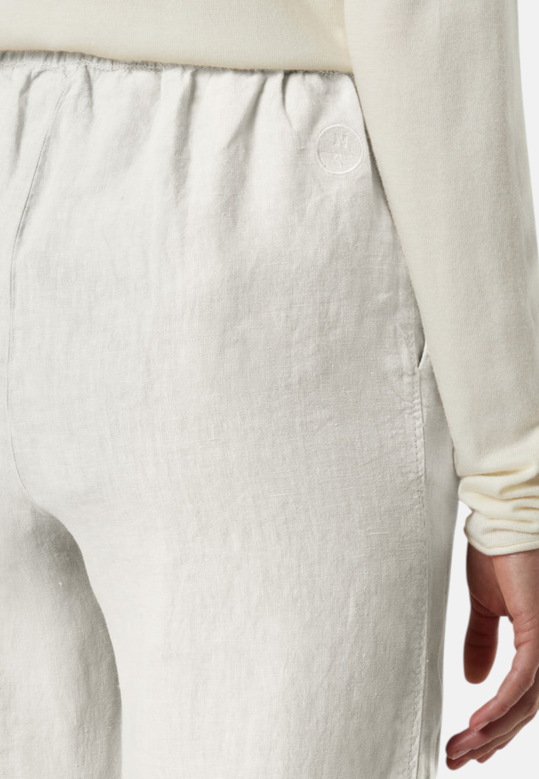 Pantaloni Donna in lino con vita paperbag North Sails Marshmallow