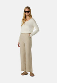 Pantaloni Donna in lino con vita paperbag North Sails Light Stone