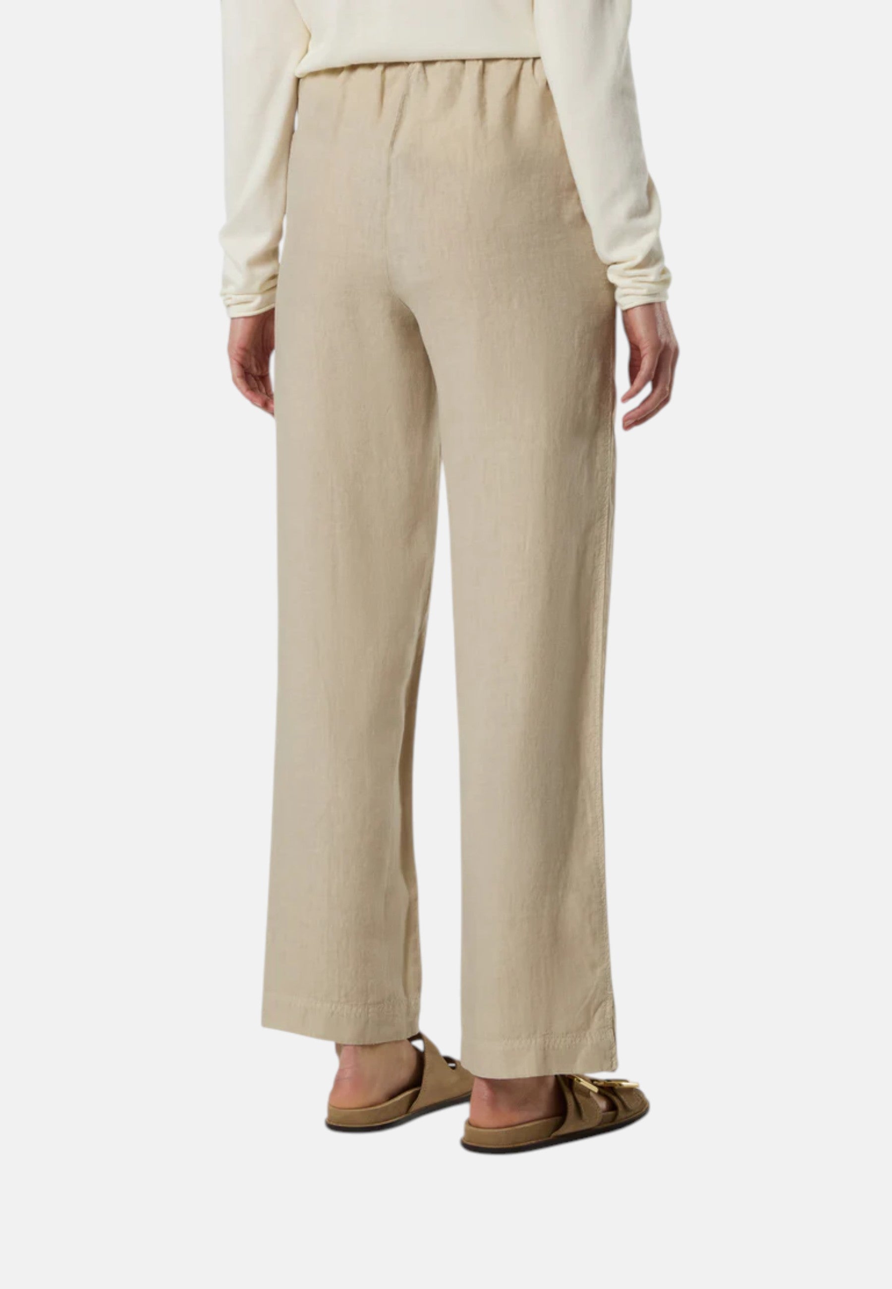 Pantaloni Donna in lino con vita paperbag North Sails Light Stone