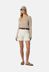 Maglia con scollo a barca senza cuciture Donna North Sails Light Stone
